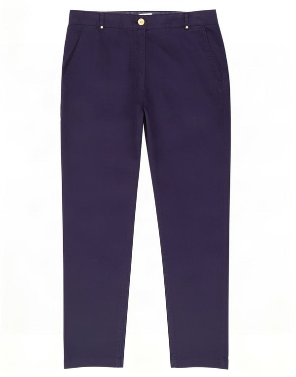Marks & Spencer Damen-Hose mit hoher Taille, kurz geschnitten, UK 16, Größe L W36 L26, Marineblau