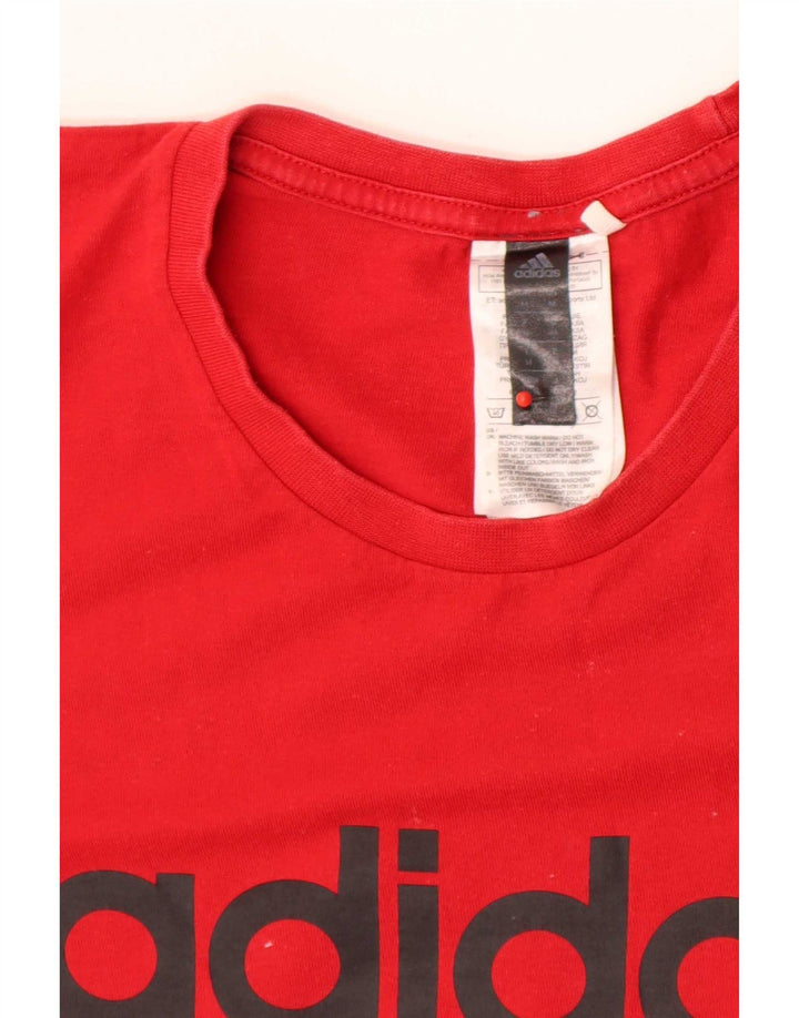 Adidas Herren Grafik-T-Shirt aus mittelroter Baumwolle