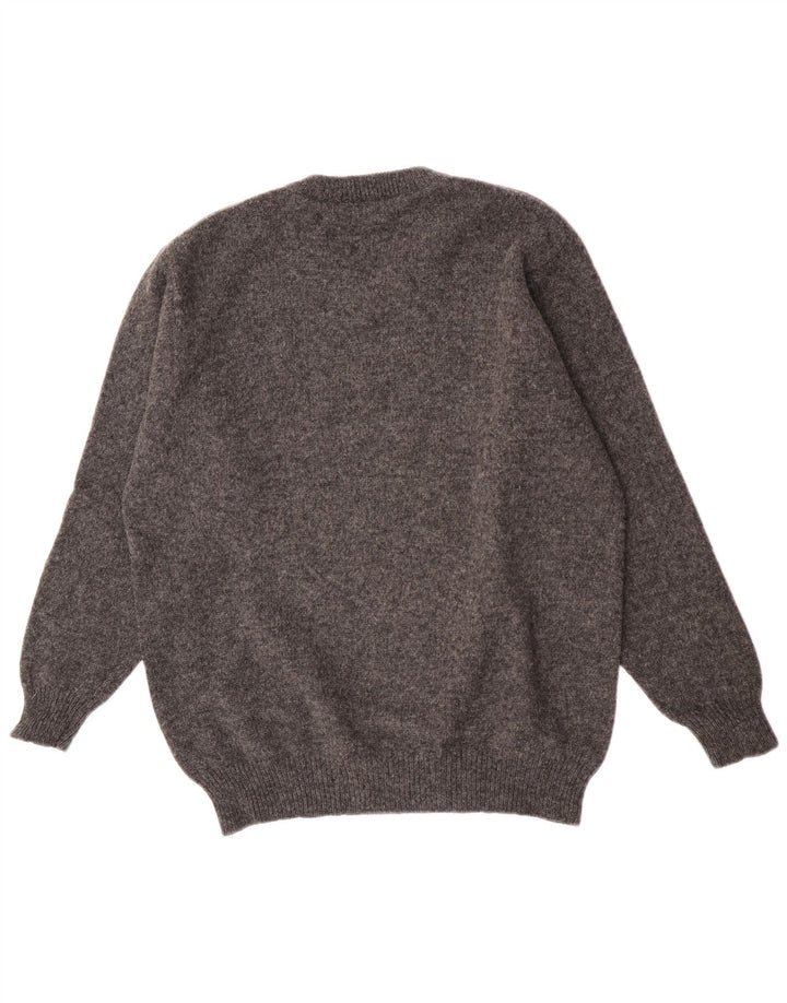 Vintage Herren Pullover mit V-Ausschnitt IT 54 XL Graue Wolle