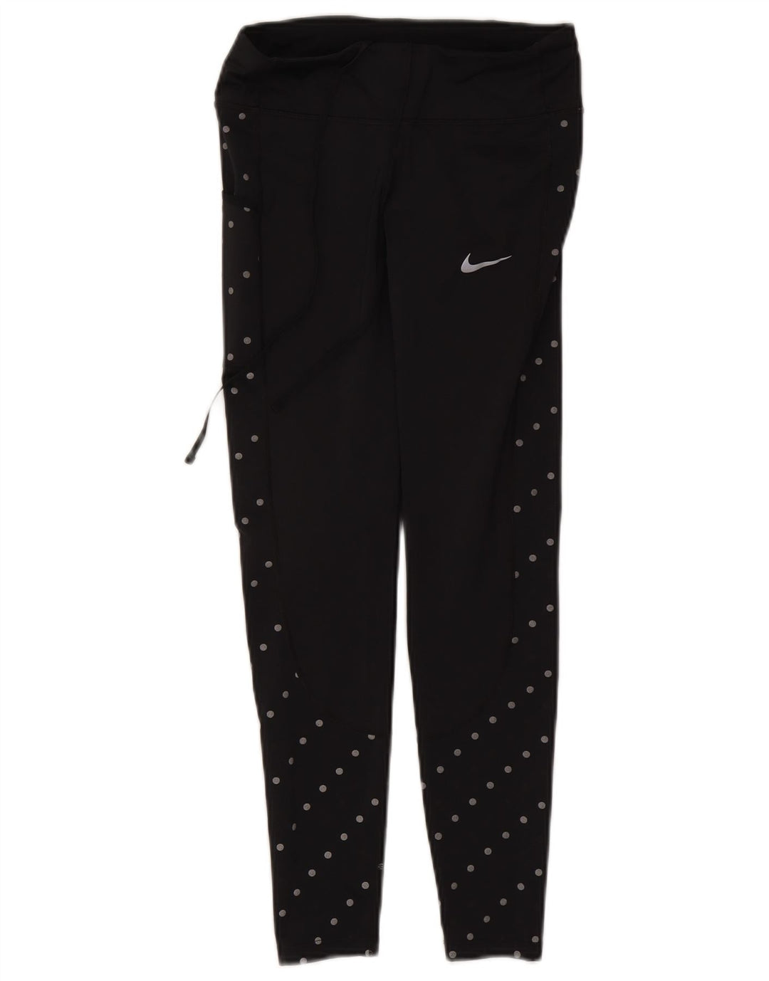 Nike Damen Leggings UK 8 Small Schwarz gepunktetes Polyester