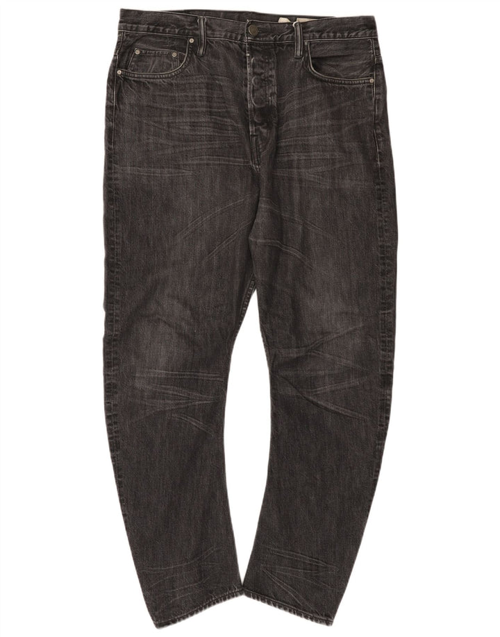 All Saints Slim-Jeans für Herren, W34, L27, schwarze Baumwolle