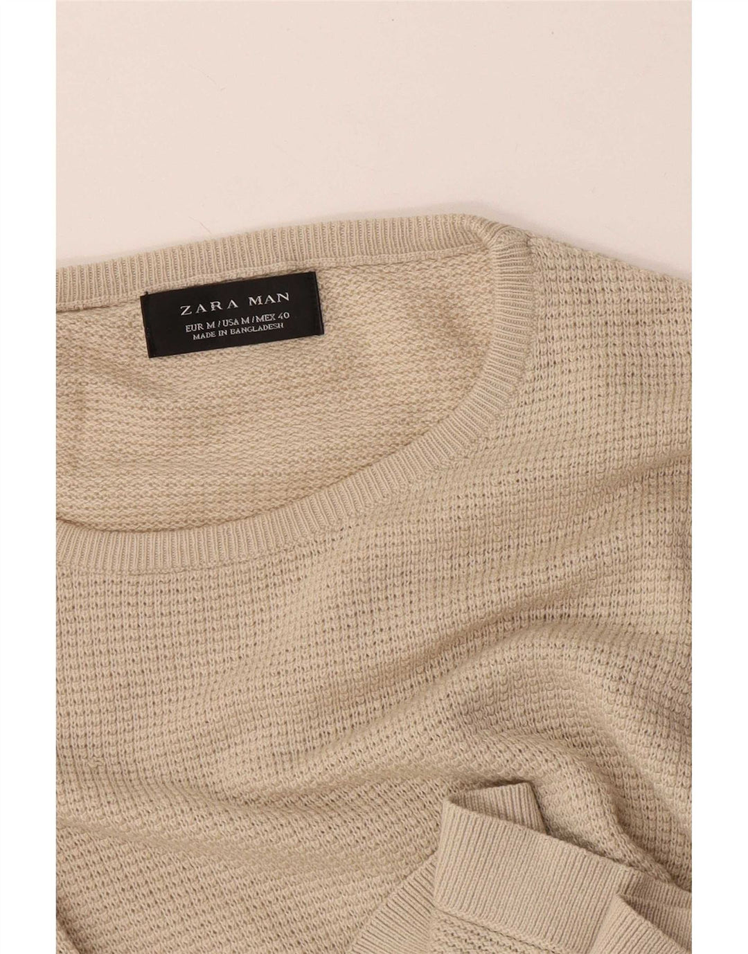 Zara Herren Top Langarm Mittel Beige