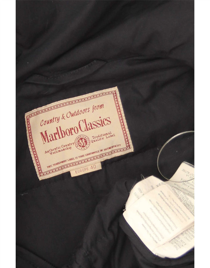 Marlboro Classics Wattierter Damenmantel mit Kapuze, EU 40, mittelmarineblaue Baumwolle
