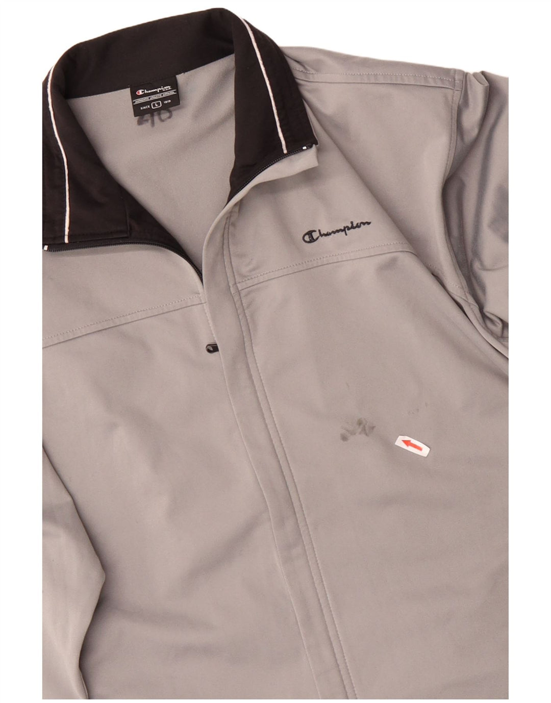 Champion Herren-Trainingsanzug-Top-Jacke, groß, grau, Polyester, Sport
