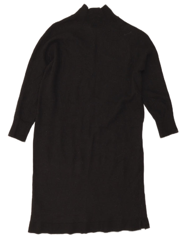Massimo Dutti Damen-Pulloverkleid mit 3/4-Ärmeln, Größe S, Marineblau, Wolle