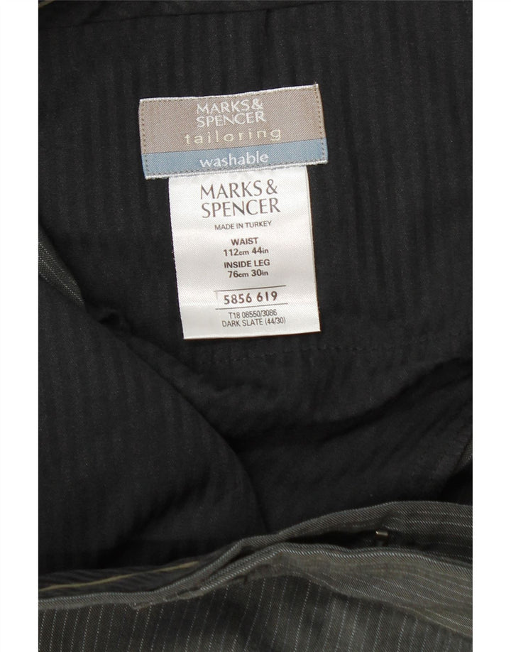 Gerade Herren-Anzughose von Marks & Spencer, W44, L30, grau, Polyester