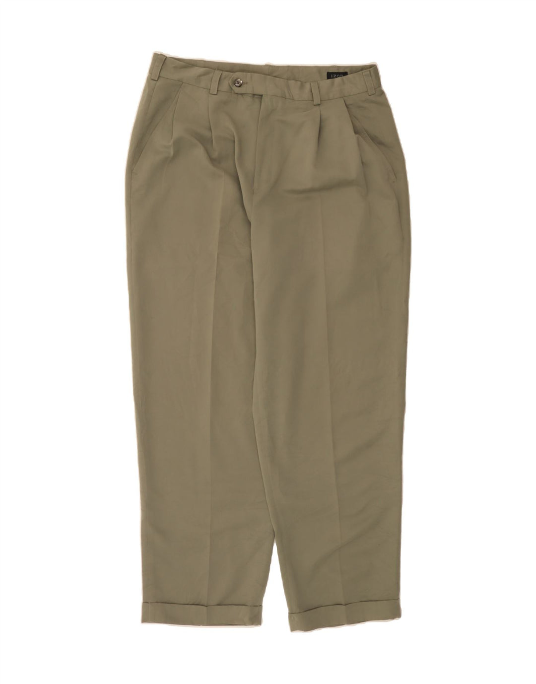 IZOD Mens Pegged Suit Trousers W36 L30 Khaki Polyester Vintage Izod and Second-Hand Izod from Messina Hembry 
