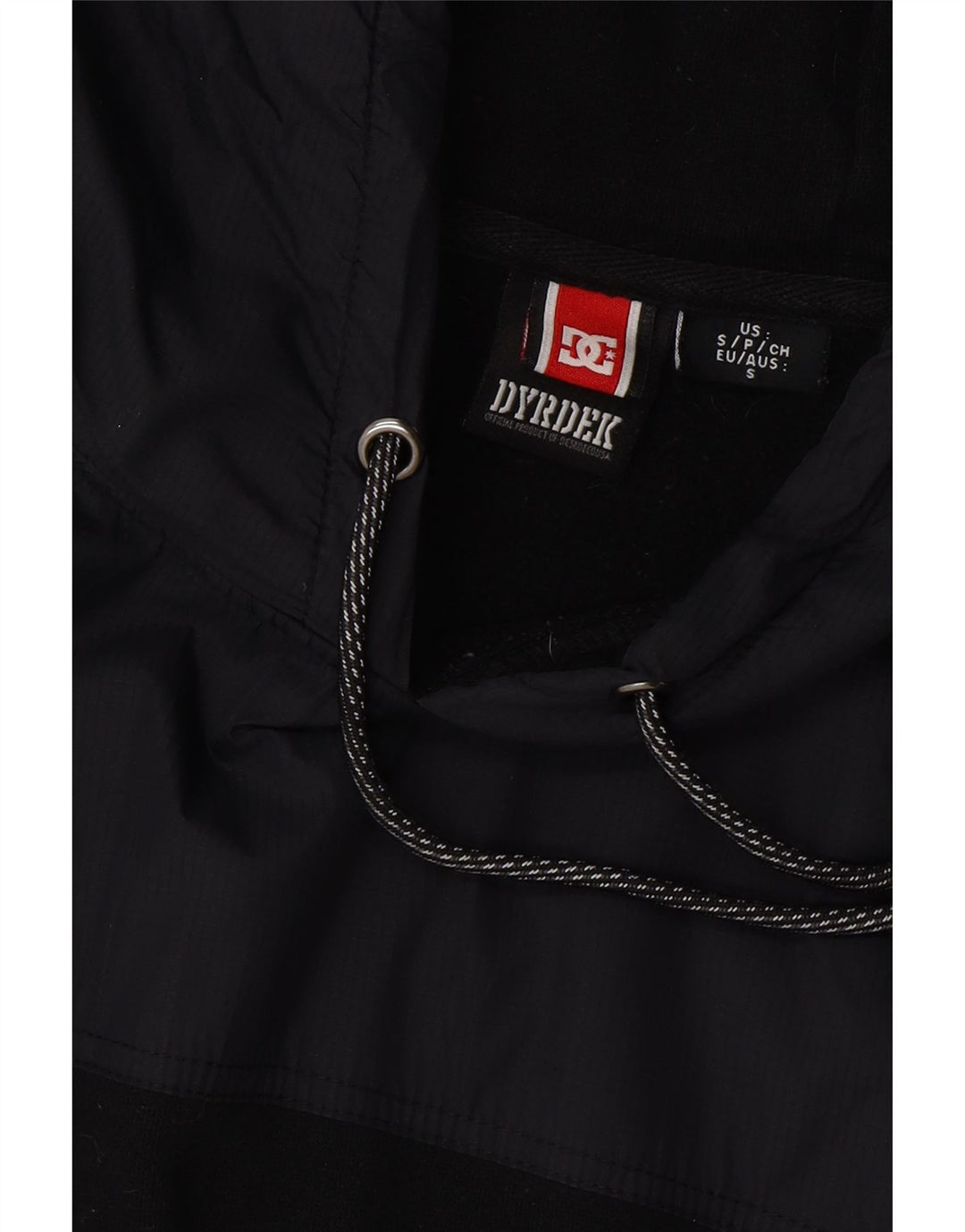 DC Mens Hoodie Jumper Small Black Colourblock Cotton Vintage DC and Second-Hand DC from Messina Hembry 