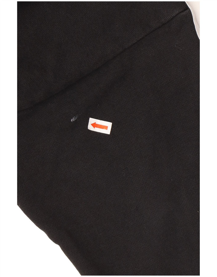 ADIDAS Damen Übergroßer Crop Hoodie Pullover UK 8 Small Schwarze Baumwolle