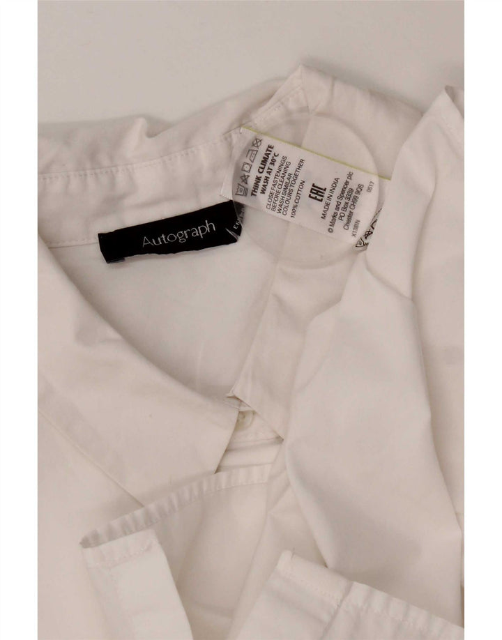 Marks & Spencer Damen Autograph-Hemdbluse, UK 12, mittelweiße Baumwolle