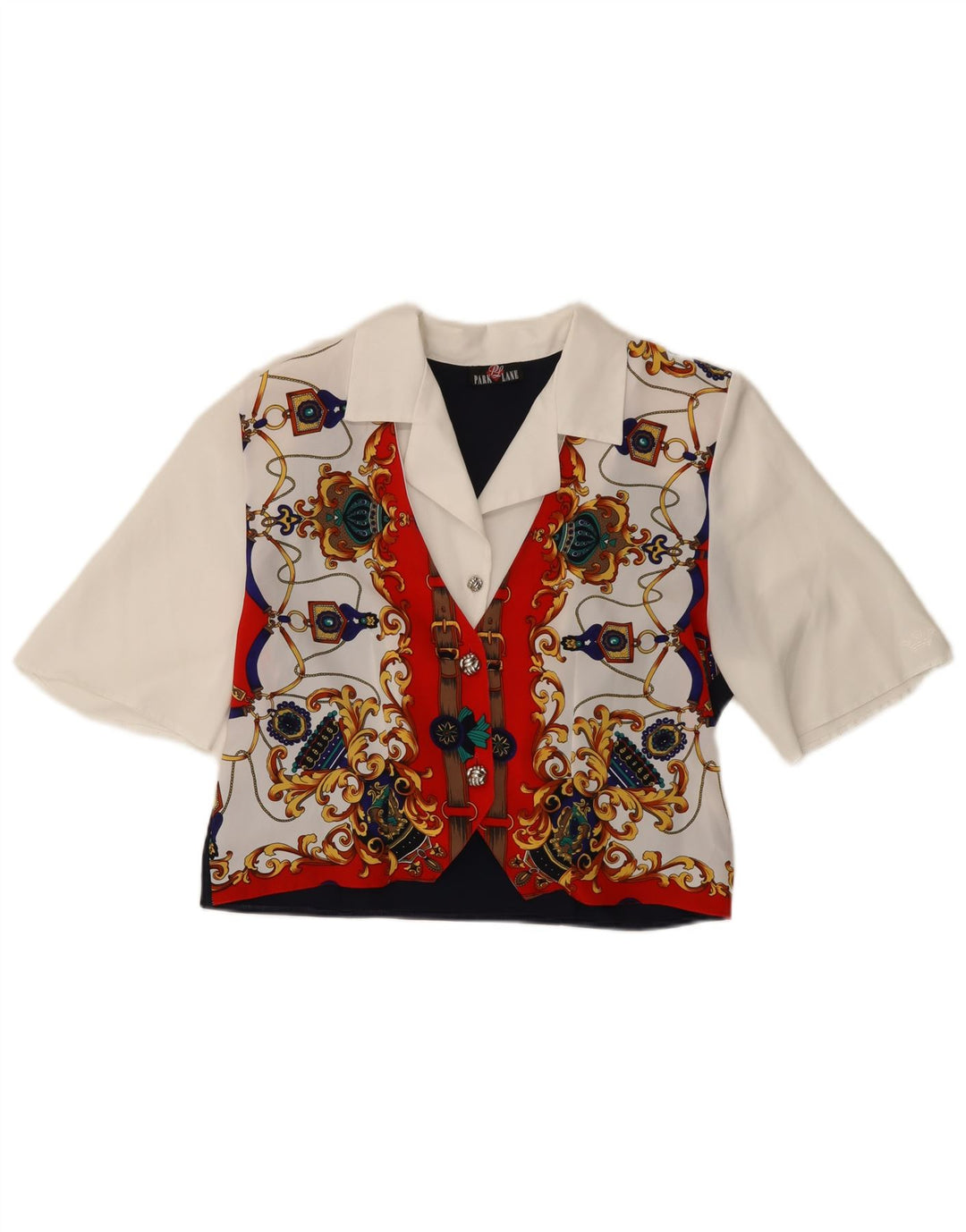 PARK LANE Damen Crop Shirt Bluse EU 38 Medium Mehrfarbig Paisley