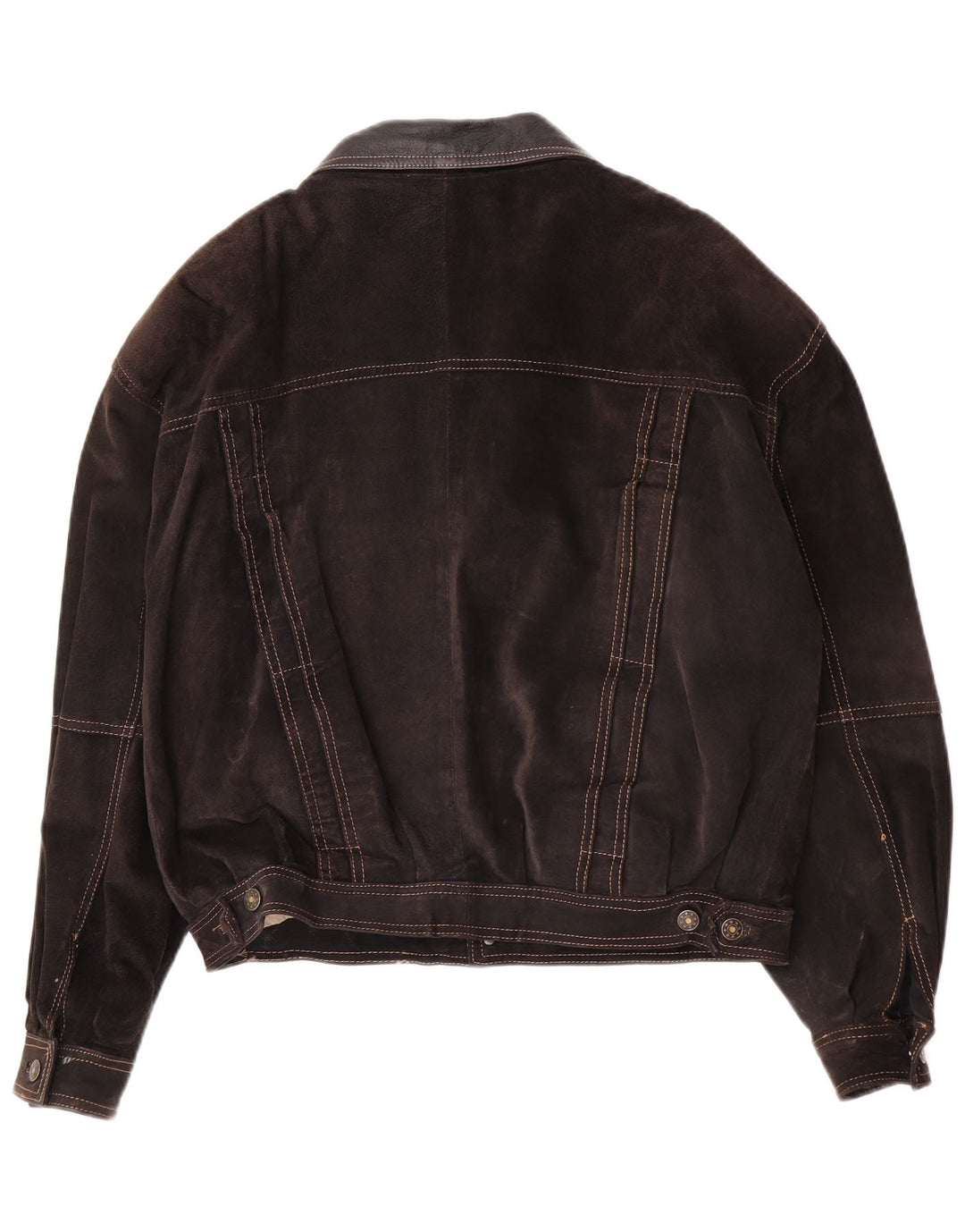 John F. Gee Herren Bomber-Übergroße Lederjacke IT 46 Kleines braunes Wildleder