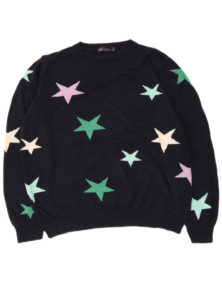 MARKS & SPENCER Damen-Pullover mit U-Boot-Ausschnitt, Gr. 18, XL, Marineblau