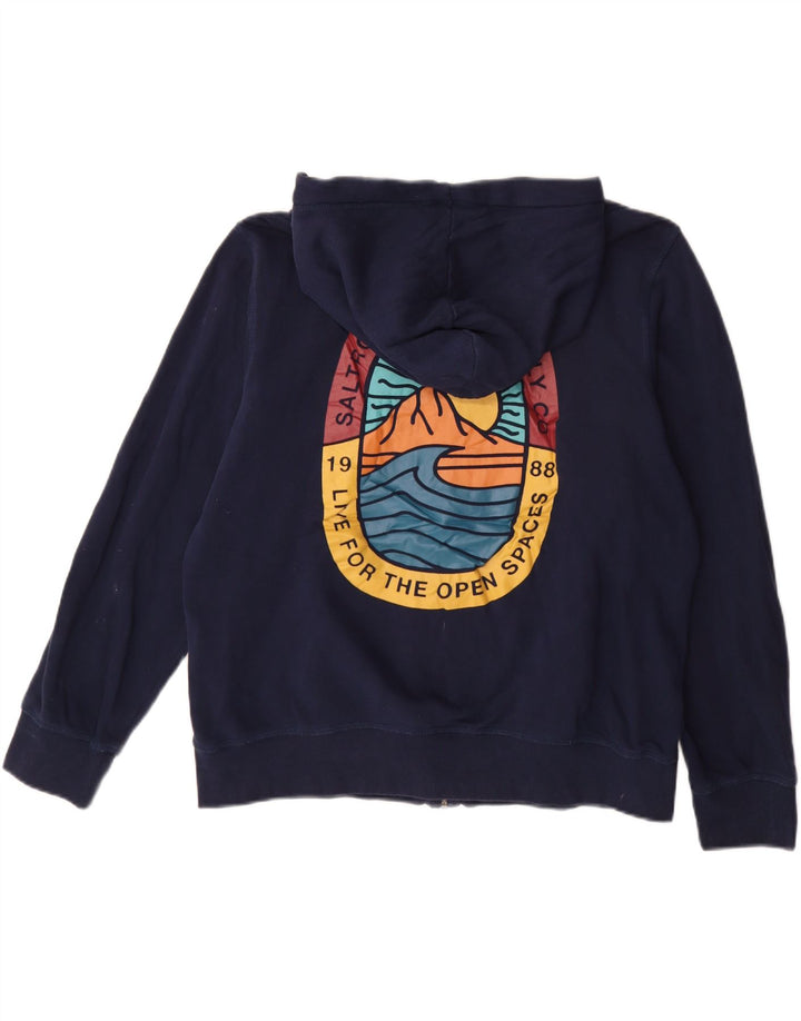 SALTROCK Damen-Kapuzenpullover in Übergröße mit grafischem Reißverschluss, Gr. 40, Marineblau