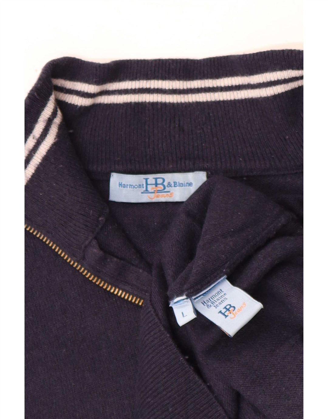 Harmont & Blaine Herren-Pullover mit Reißverschluss am Hals, Größe L, Marineblau