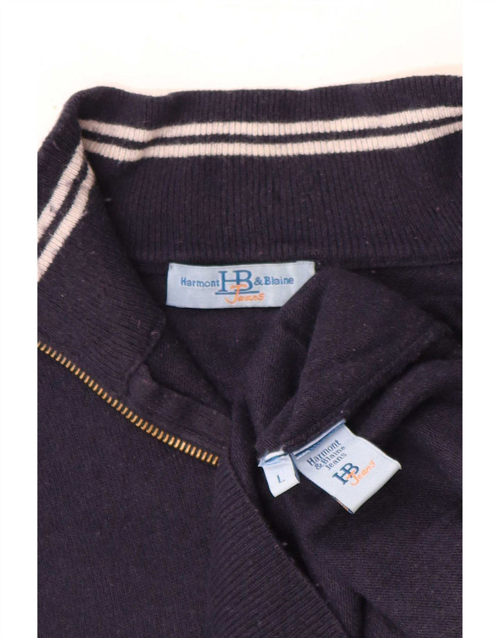 Harmont & Blaine Herren-Pullover mit Reißverschluss am Hals, Größe L, Marineblau