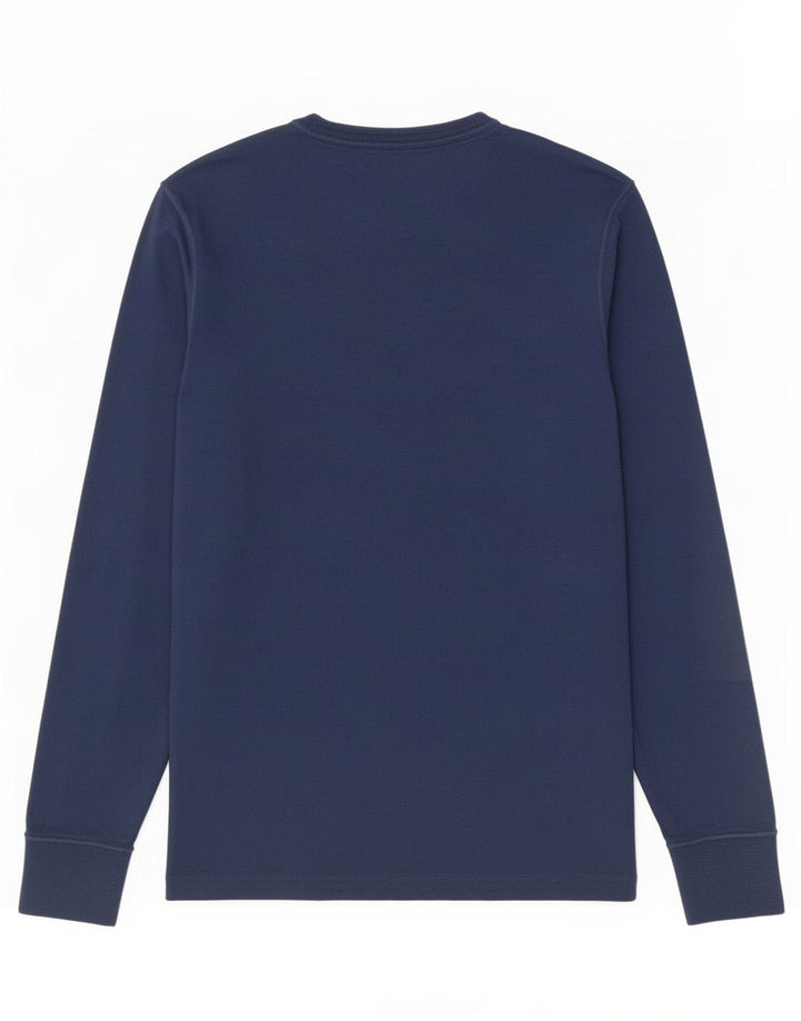 Superdry Herren-Langarmoberteil aus mittelblauer Baumwolle in Marineblau