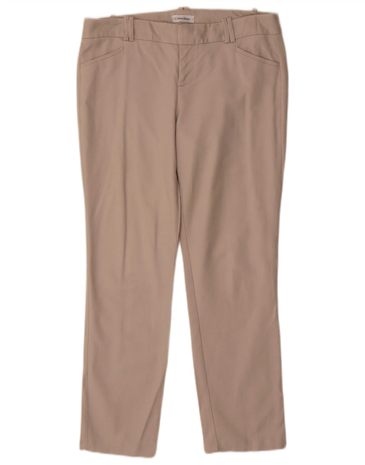 Calvin Klein Damen Gerade Freizeithose US 8 Medium W32 L28 Beige