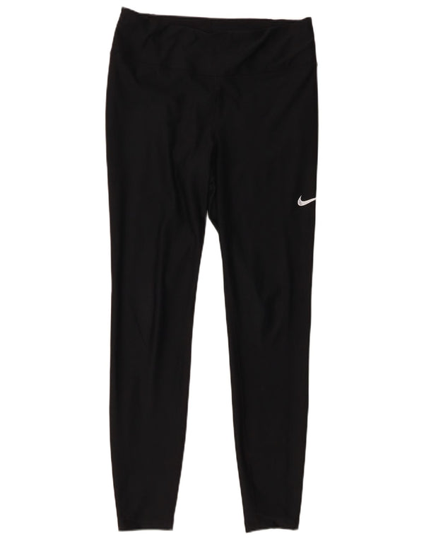 Nike Damen Dri Fit Leggings UK 14 Mittelschwarzes Polyester