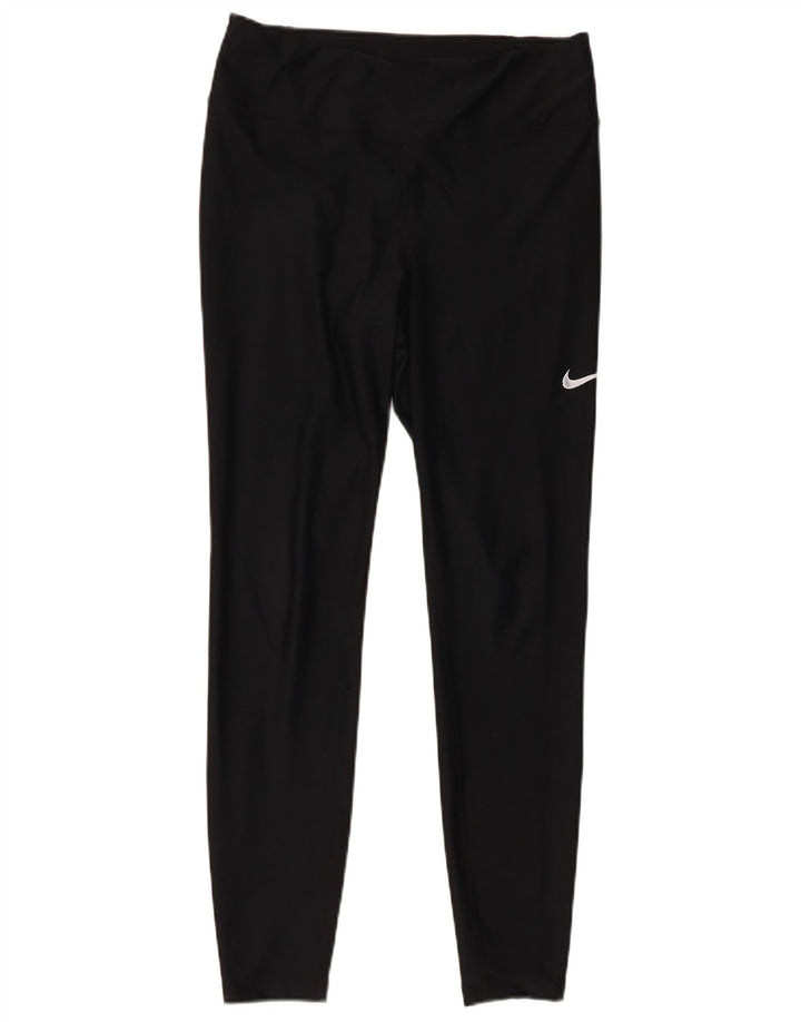 Nike Damen Dri Fit Leggings UK 14 Mittelschwarzes Polyester