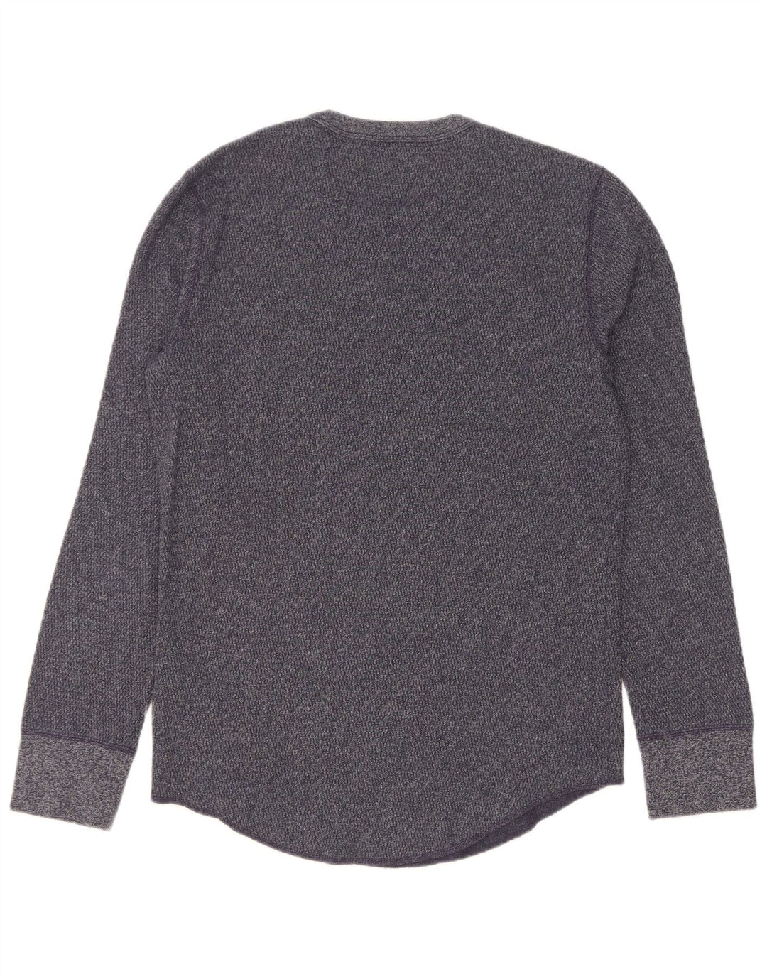 Hollister Herren-Oberteil mit langen Ärmeln, klein, marineblau gesprenkelte Baumwolle