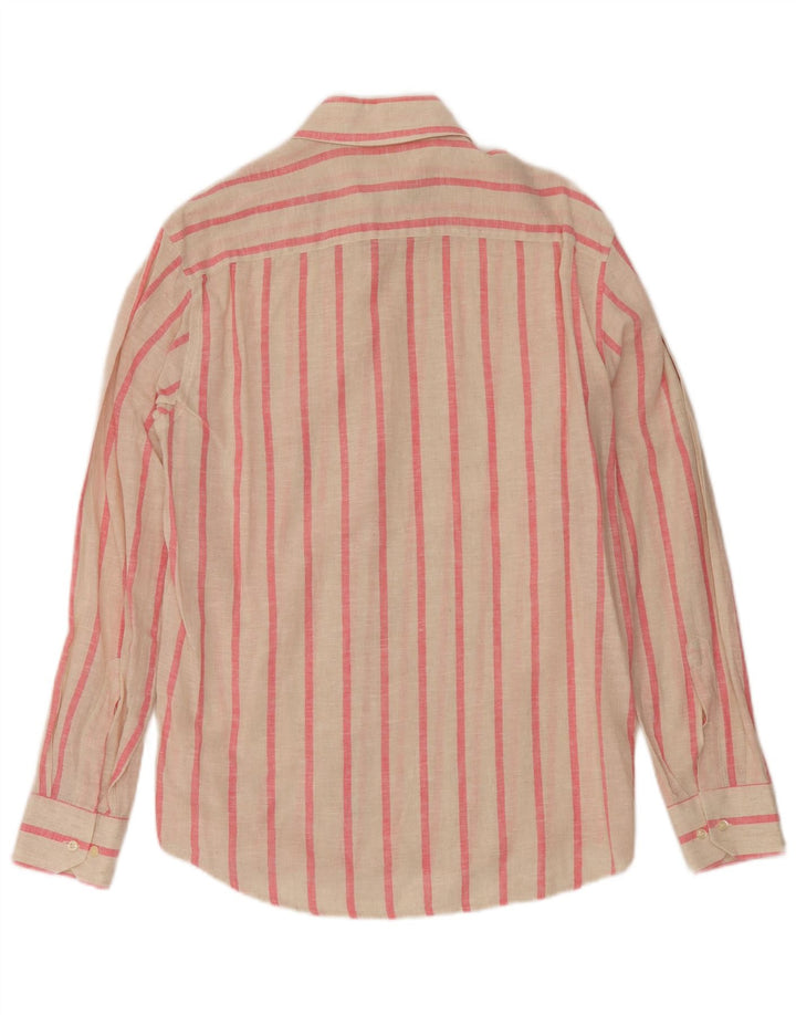 Vintage Herrenhemd Medium Off White Nadelstreifen