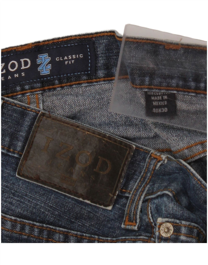IZOD Herren-Jeans mit klassischer Passform, gerade Passform, W40, L30, blaue Baumwolle