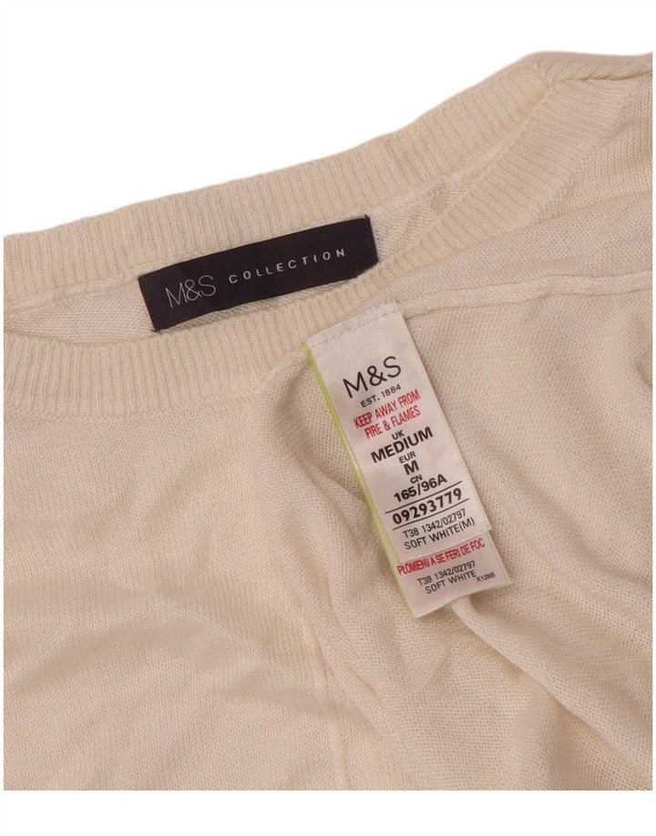 Marks & Spencer Damen-Pullover mit U-Boot-Ausschnitt, Gr. 14, Mittel, gebrochenes Weiß