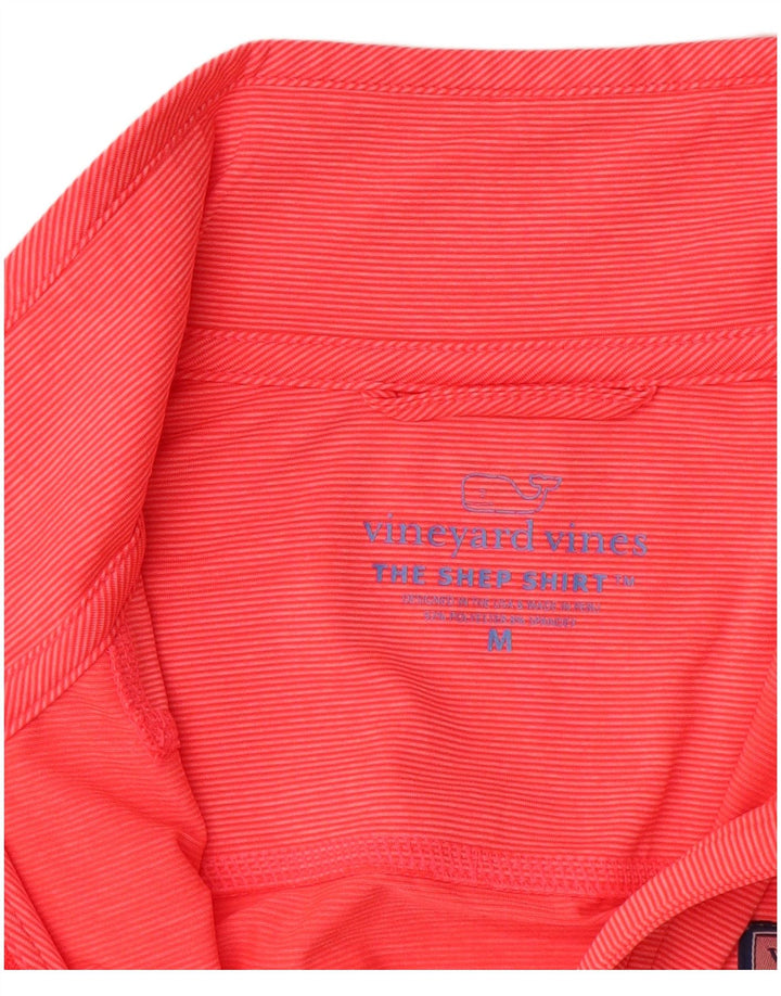 VINEYARD VINES Damen-Oberteil mit Reißverschluss, langärmlig, UK 14, Mittelrosa gestreift