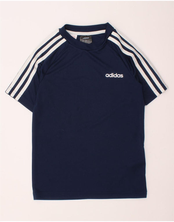 ADIDAS Jungen Climalite T-Shirt Top 7-8 Jahre Marineblaues Polyester