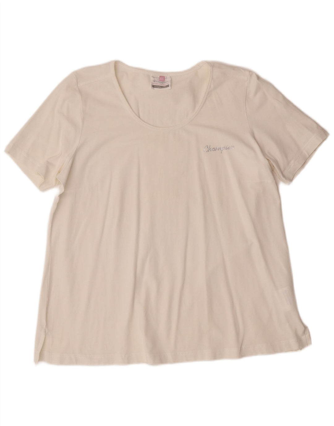 CHAMPION Damen Comfort Fit T-Shirt Top UK 20 2XL Weiße Baumwolle