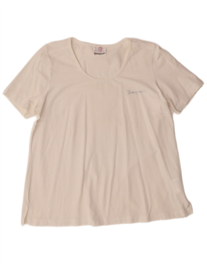 CHAMPION Damen Comfort Fit T-Shirt Top UK 20 2XL Weiße Baumwolle