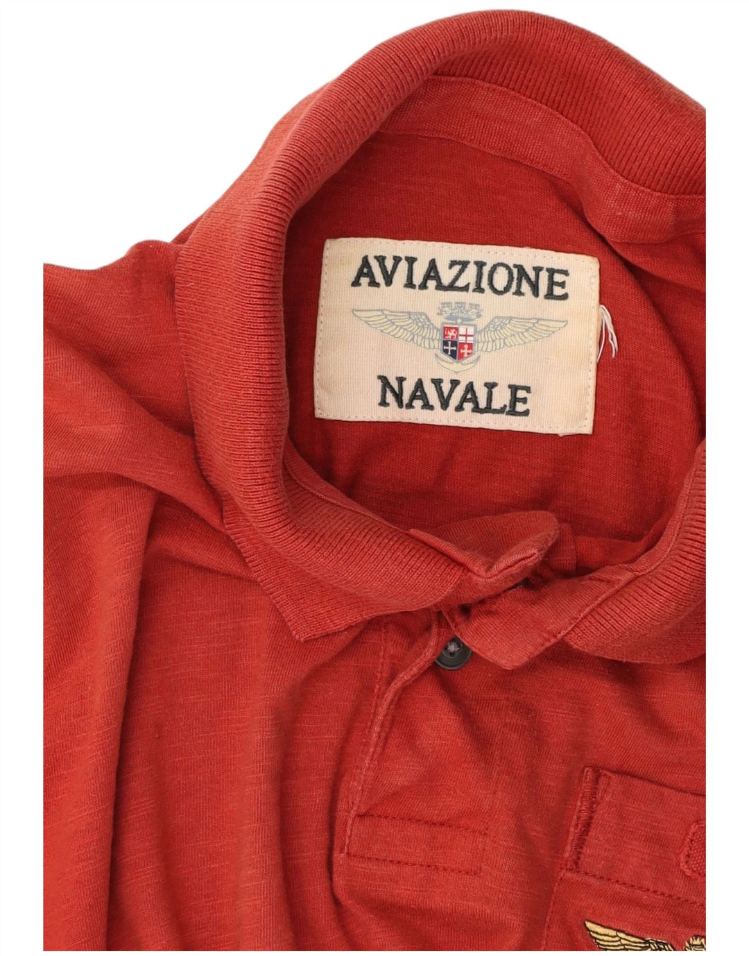 AVIAZIONE NAVALE Herren-Poloshirt mit Grafik, Mittelrot