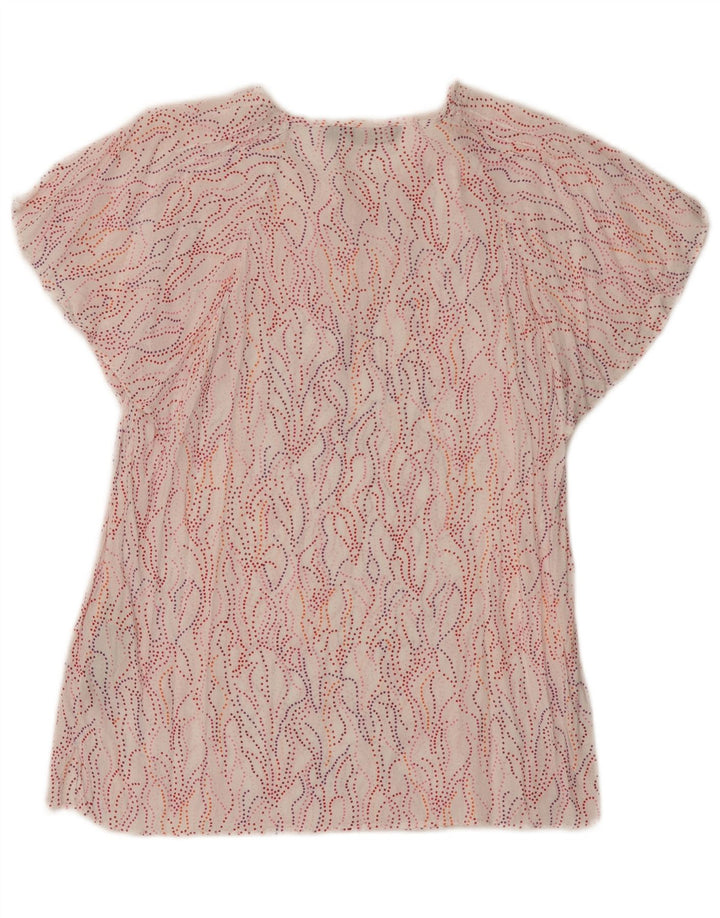 Massimo Dutti Damen-Blusenoberteil mit abstraktem Muster, EU 38, kleine weiße Viskose