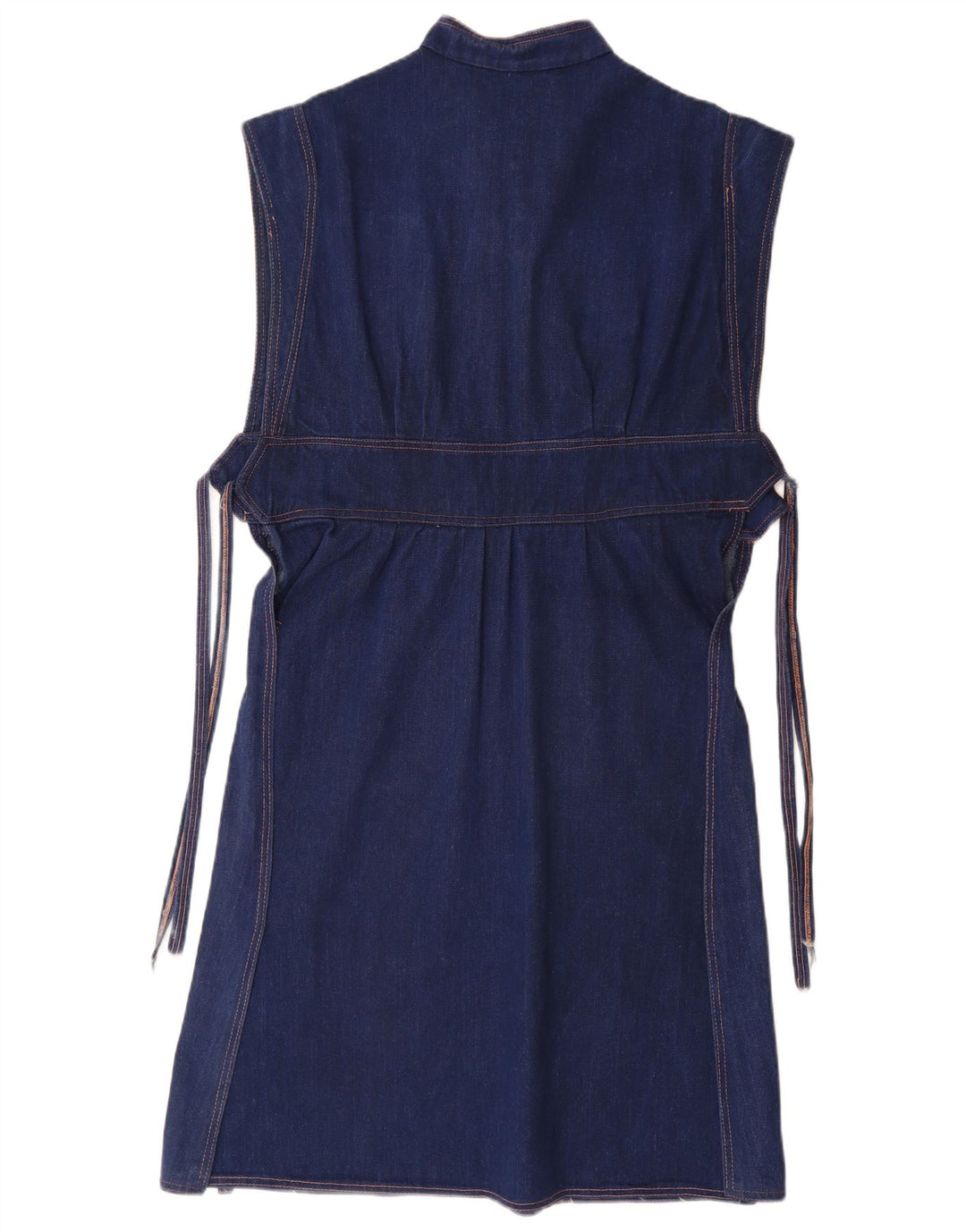 VINTAGE Damen Jeanskleid UK 14 Mittelblau