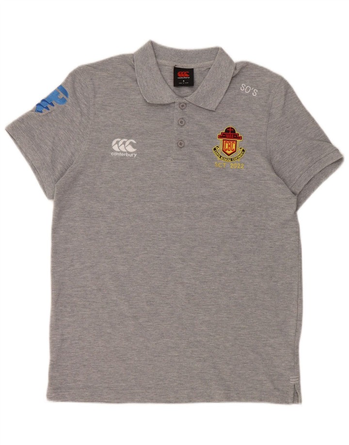 Canterbury Herren-Poloshirt mit Grafik, Größe S, graue Baumwolle