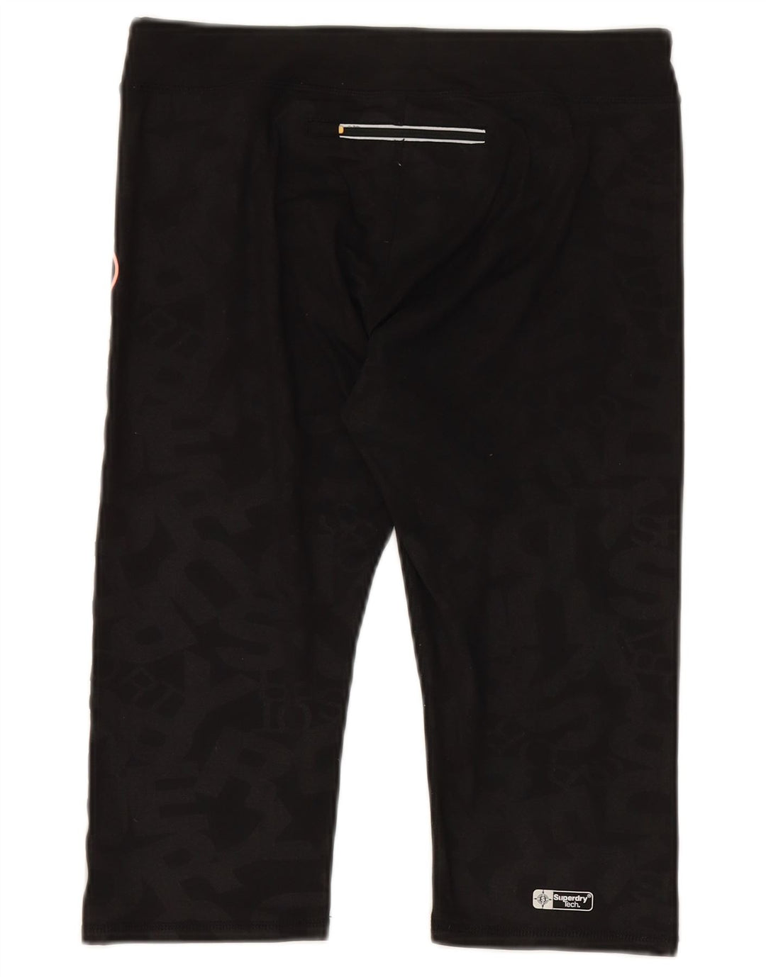 SUPERDRY Womens Graphic Bermuda Sport Shorts UK 14 Medium  Black Polyester