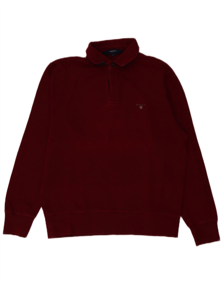 GANT Herren-Sweatshirt mit Rollkragen, groß, burgunderrote Baumwolle