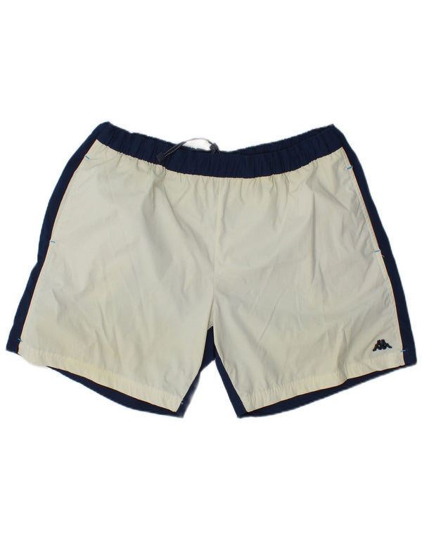 Kappa Herren Sportshorts 2XL Off White Colourblock Polyamid Sport