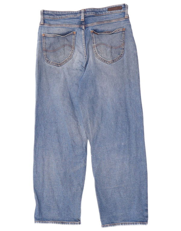 Lee Damen Crop Wide Leg Jeans W29 L26 Blaue Baumwolle