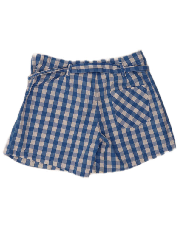 Benetton Mädchen-Freizeitshorts, 11–12 Jahre, W28, 2XL, blau karierte Baumwolle