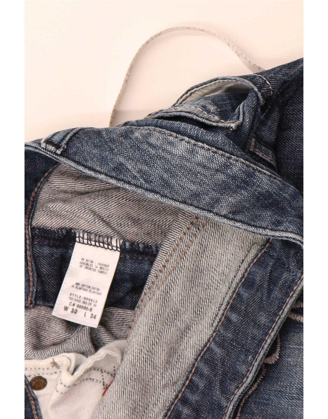 Guess Damen Slim Jeans W30 L30 Blaue Baumwolle
