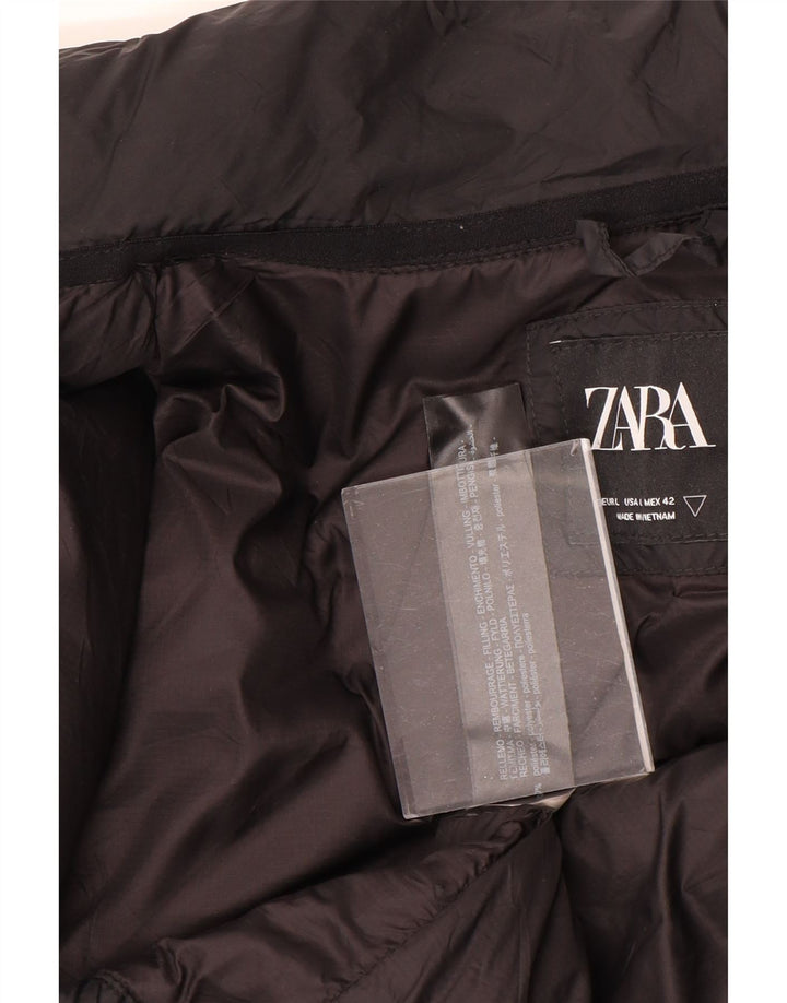 Zara Herren Wattierte Jacke UK 40 Large Schwarz Polyester