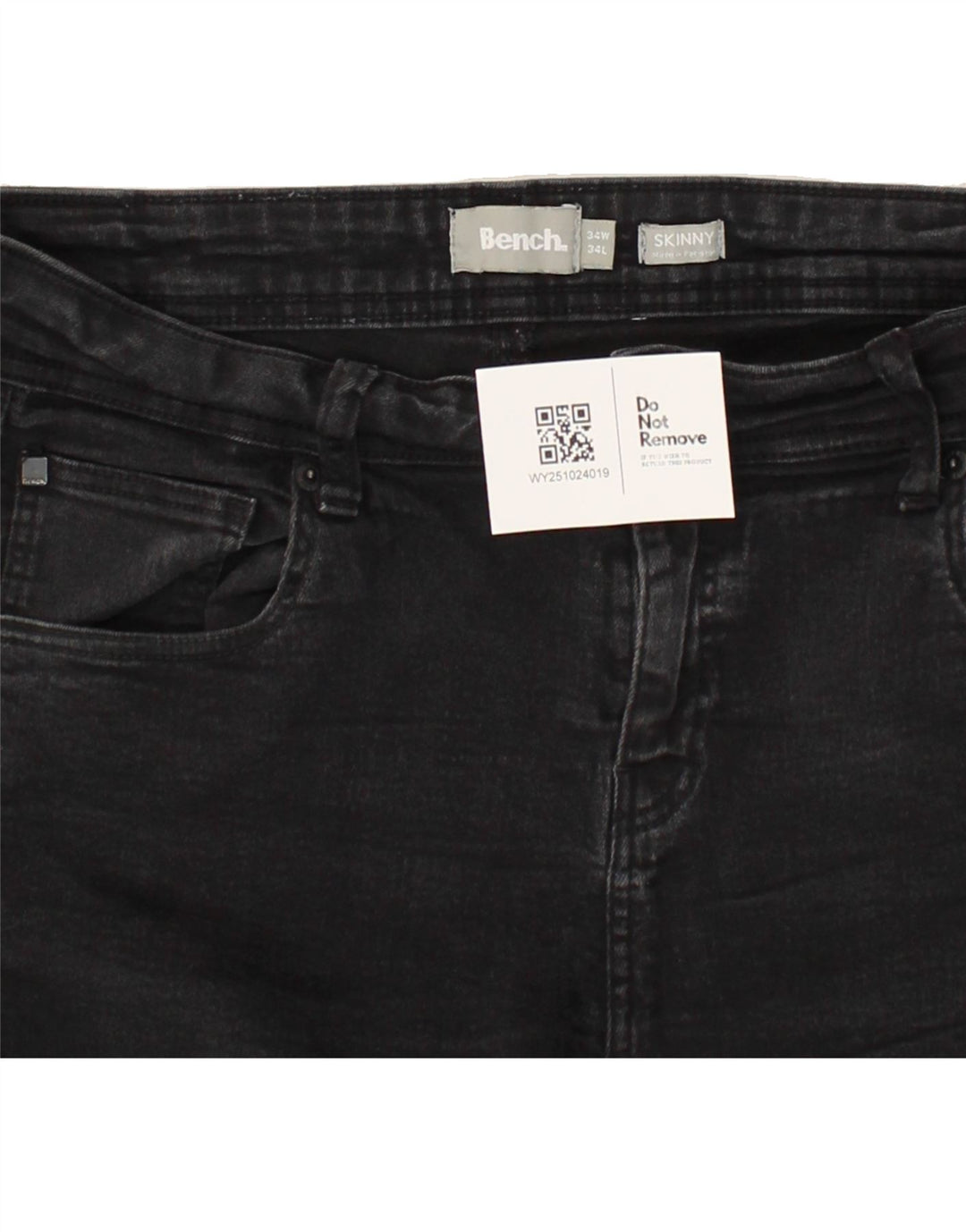 BENCH Damen Skinny Jeans W34 L34 Schwarze Baumwolle
