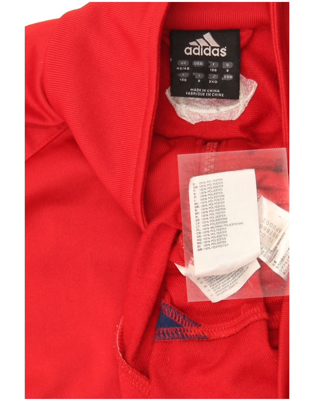 Adidas Herren Trainingsanzug Top Jacke UK 46/48 XL Rot gestreift Polyester