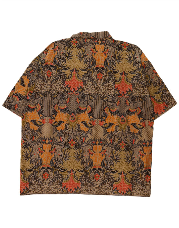 Alit Astika Herren-Kurzarmhemd mit abstraktem Muster, 5XL, mehrfarbig