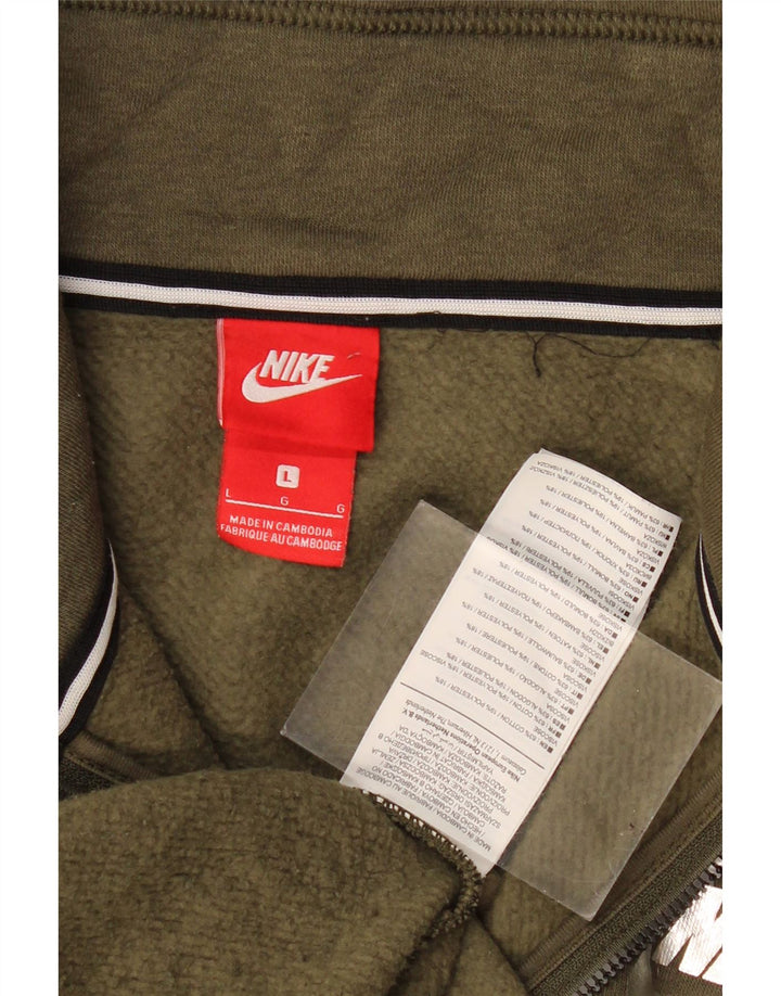 Nike Damen-Sweatshirt in Übergröße mit Grafik und Reißverschluss am Hals, Gr. 16, Khaki