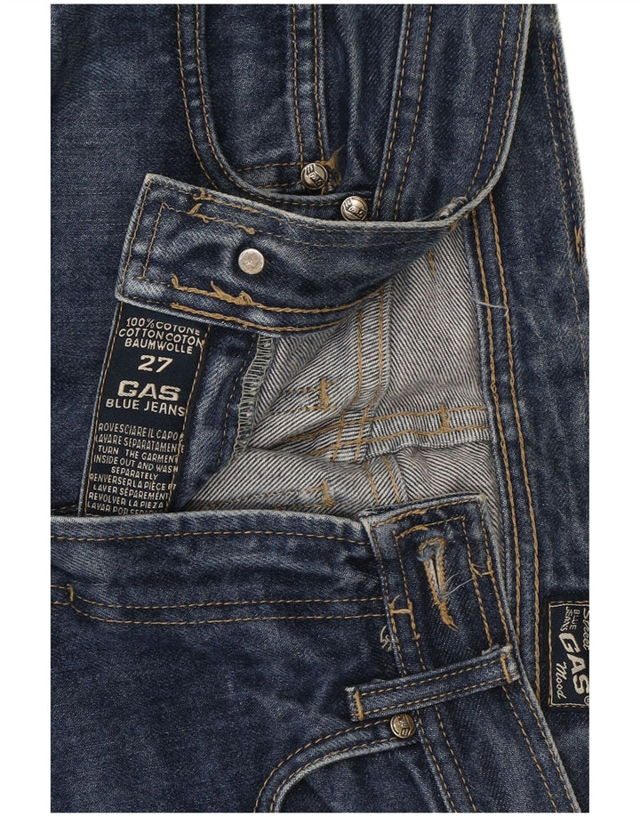 Gas Damen Straight Jeans W27 L31 Blaue Baumwolle