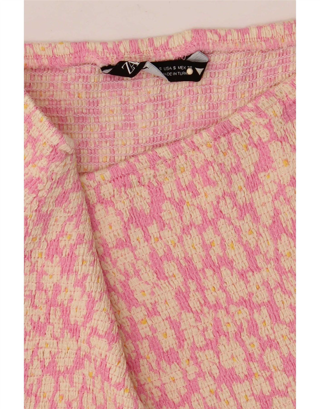 Zara Damen Mini-Rüschenrock, klein, W26, rosa geblümt
