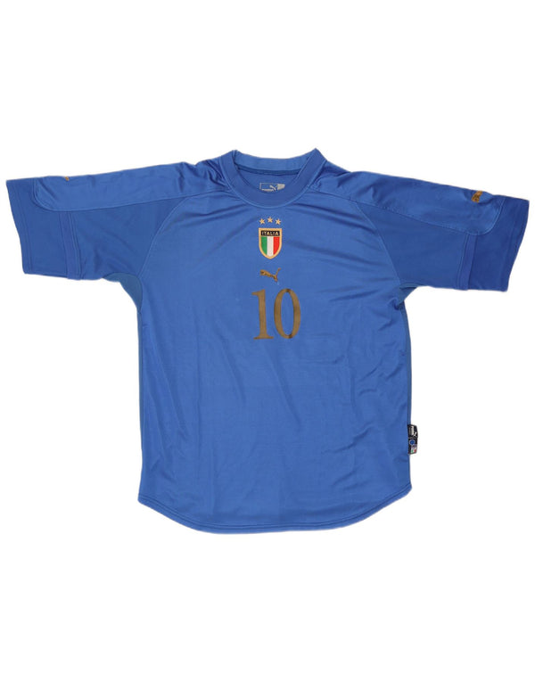 Puma Herren Italien 2004-2006 Heimtrikot XL Blau Colourblock Polyester Sports